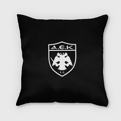 Подушка квадратная AEK fc белое лого