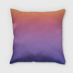 Подушка квадратная Градиент закатное небо желтый фиолетовый