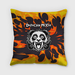 Подушка квадратная Depeche Mode рок панда и огонь