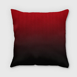 Подушка квадратная Красно-чёрный градиент в полоску