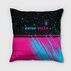 Подушка квадратная Aston Villa - neon gradient посередине, цвет: 3D-принт
