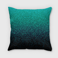 Подушка квадратная Градиент мелкая мозаика аквамарин, цвет: 3D-принт