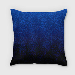 Подушка квадратная Градиент мелкая мозаика сине-чёрный