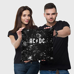 Подушка квадратная AC DC black ice, цвет: 3D-принт — фото 2