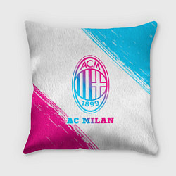 Подушка квадратная AC Milan neon gradient style