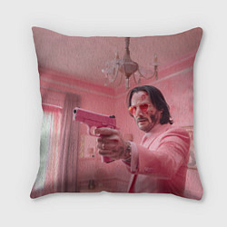 Подушка квадратная Джон Уик в розовом костюме