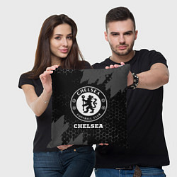 Подушка квадратная Chelsea sport на темном фоне, цвет: 3D-принт — фото 2