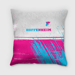 Подушка квадратная Hoffenheim neon gradient style посередине, цвет: 3D-принт