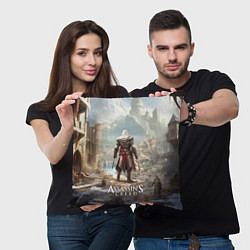 Подушка квадратная Assassins creed старинный город, цвет: 3D-принт — фото 2