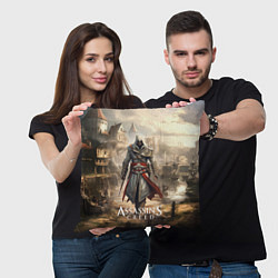 Подушка квадратная Assassins creed старый город, цвет: 3D-принт — фото 2