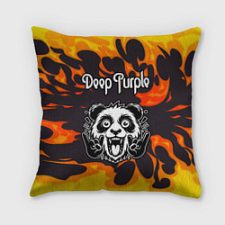Подушка квадратная Deep Purple рок панда и огонь