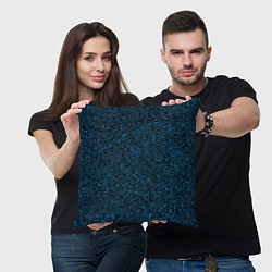 Подушка квадратная Тёмный синий текстура, цвет: 3D-принт — фото 2