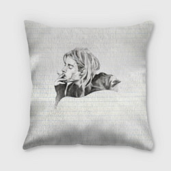 Подушка квадратная Рисунок Курта Кобейна, цвет: 3D-принт