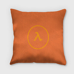 Подушка квадратная Half-Life оранжевый, цвет: 3D-принт
