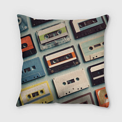 Подушка квадратная Ретро аудио кассеты, цвет: 3D-принт