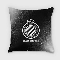 Подушка квадратная Club Brugge sport на темном фоне