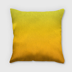 Подушка квадратная Градиент насыщенный жёлтый, цвет: 3D-принт