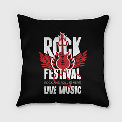 Подушка квадратная Rock festival - live music