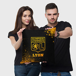 Подушка квадратная Lyon - gold gradient, цвет: 3D-принт — фото 2