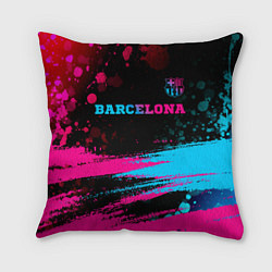 Подушка квадратная Barcelona - neon gradient посередине, цвет: 3D-принт