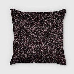 Подушка квадратная Чёрный с мелкими розовыми брызгами
