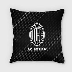 Подушка квадратная AC Milan sport на темном фоне, цвет: 3D-принт