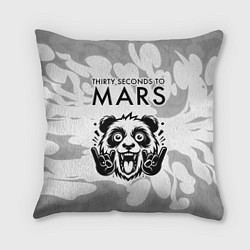 Подушка квадратная Thirty Seconds to Mars рок панда на светлом фоне