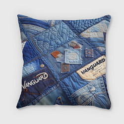 Подушка квадратная Vanguard jeans patchwork - ai art