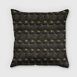 Подушка квадратная Темная классическая броня, цвет: 3D-принт