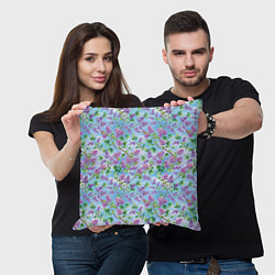 Подушка квадратная Фиолетовая сирень, цвет: 3D-принт — фото 2