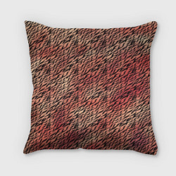 Подушка квадратная Имитация шкуры красно-коричневый, цвет: 3D-принт