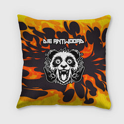 Подушка квадратная Die Antwoord рок панда и огонь
