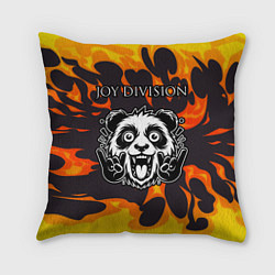 Подушка квадратная Joy Division рок панда и огонь, цвет: 3D-принт