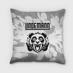 Подушка квадратная Lindemann рок панда на светлом фоне
