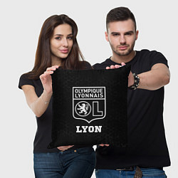Подушка квадратная Lyon sport на темном фоне, цвет: 3D-принт — фото 2