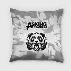 Подушка квадратная Asking Alexandria рок панда на светлом фоне