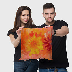 Подушка квадратная Абстракция цветы мастихин, цвет: 3D-принт — фото 2