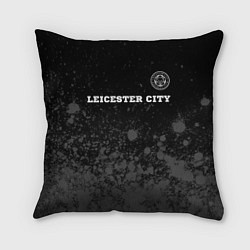 Подушка квадратная Leicester City sport на темном фоне посередине