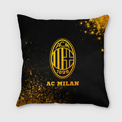 Подушка квадратная AC Milan - gold gradient, цвет: 3D-принт