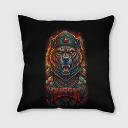 Подушка квадратная Русский медведь солдат, цвет: 3D-принт