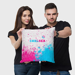 Подушка квадратная Chelsea neon gradient style посередине, цвет: 3D-принт — фото 2