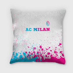 Подушка квадратная AC Milan neon gradient style посередине, цвет: 3D-принт