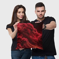 Подушка квадратная Красный густой дым инферно - inferno red, цвет: 3D-принт — фото 2