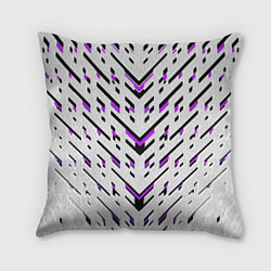 Подушка квадратная Black and purple stripes on a white background