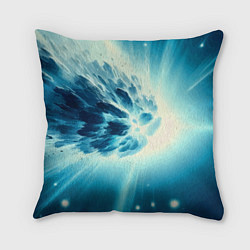 Подушка квадратная Неоновая комета - нейросеть, цвет: 3D-принт