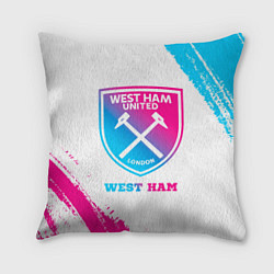 Подушка квадратная West Ham neon gradient style
