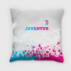 Подушка квадратная Juventus neon gradient style посередине