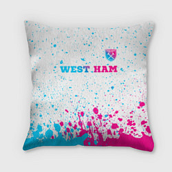 Подушка квадратная West Ham neon gradient style посередине