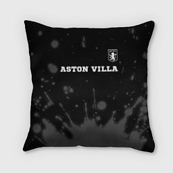 Подушка квадратная Aston Villa sport на темном фоне посередине