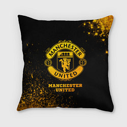 Подушка квадратная Manchester United - gold gradient